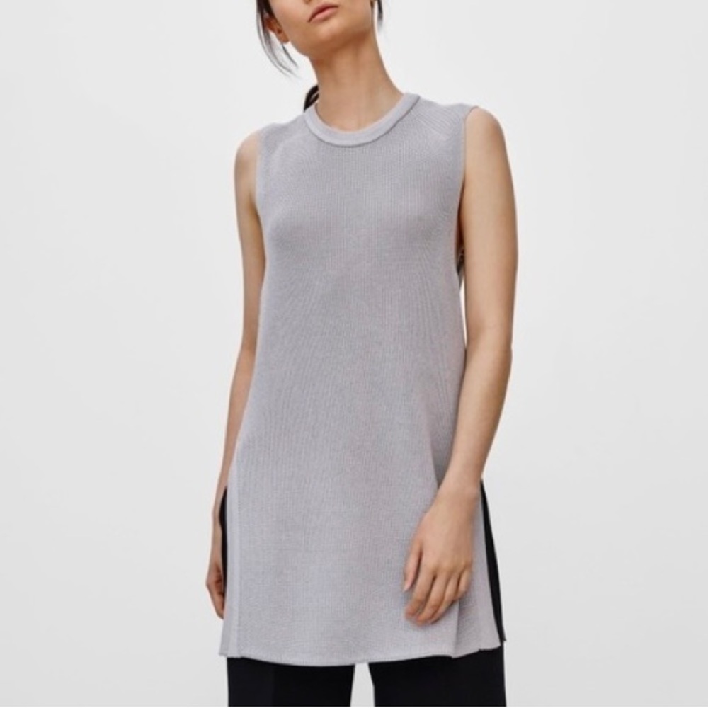Aritzia Wilfred Palmier Sweater in Light Grey